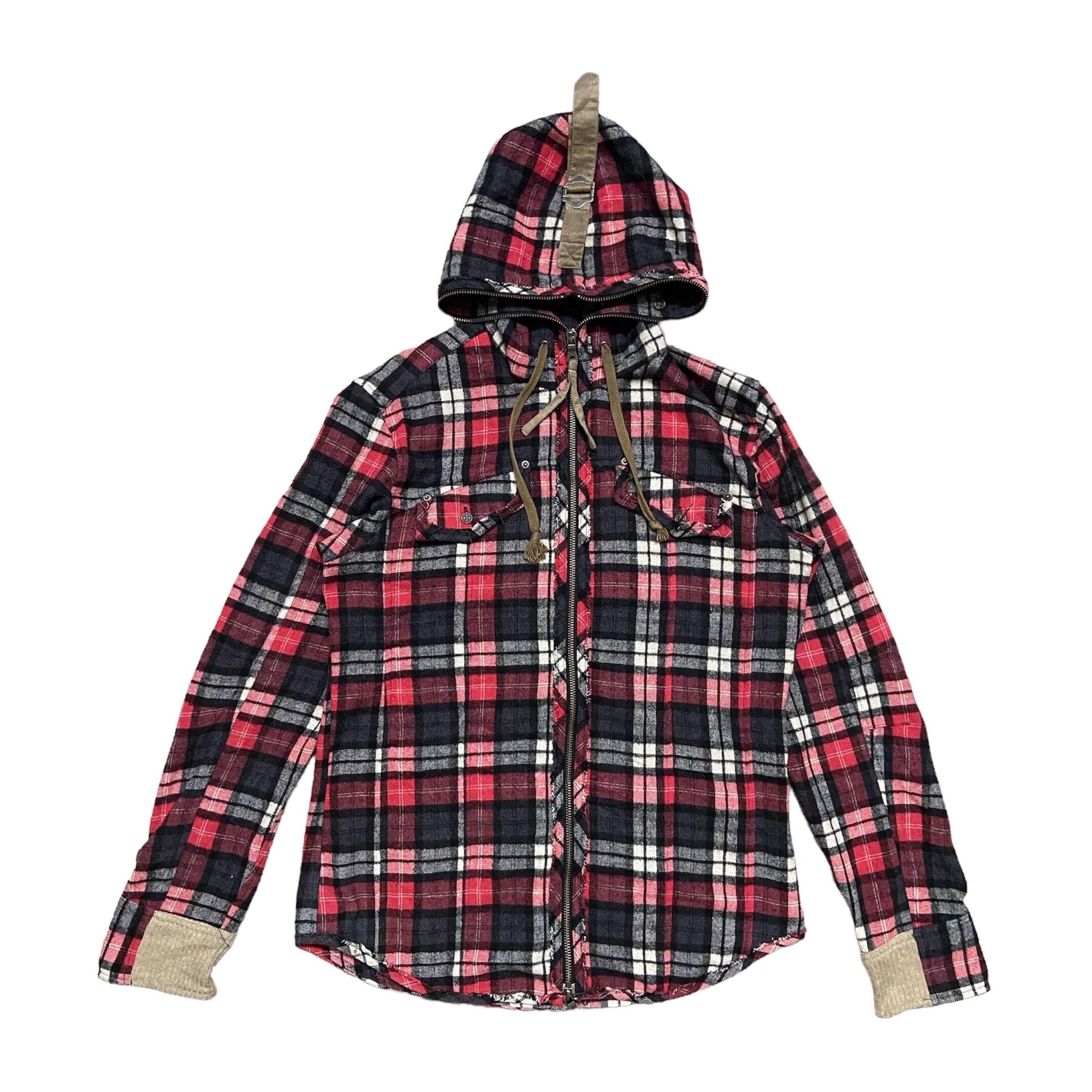 PPFM Checker Flannel Hoodie Jacket Size L - Etsy