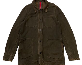 Vintage Boycott Japanese Workwear Chore Jacket – Raw Edge, Distressed (M/L) Made in Japan