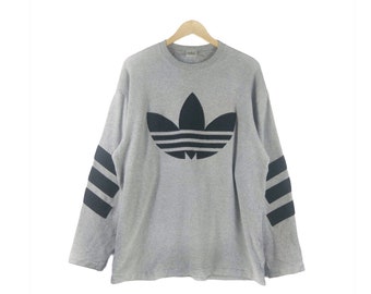 Vintage 90s Adidas Sweatshirt Grey Size L