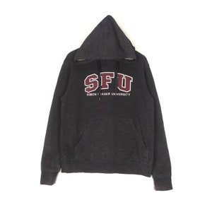 Simon Fraser University Embroidery Logo Hooded Sweatshirt Etsy