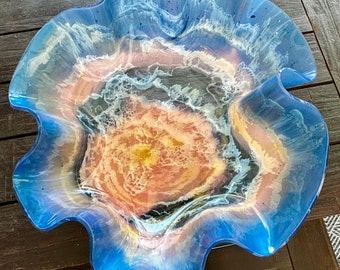 Sorbet Resin Large Round Bowl in Tangerine