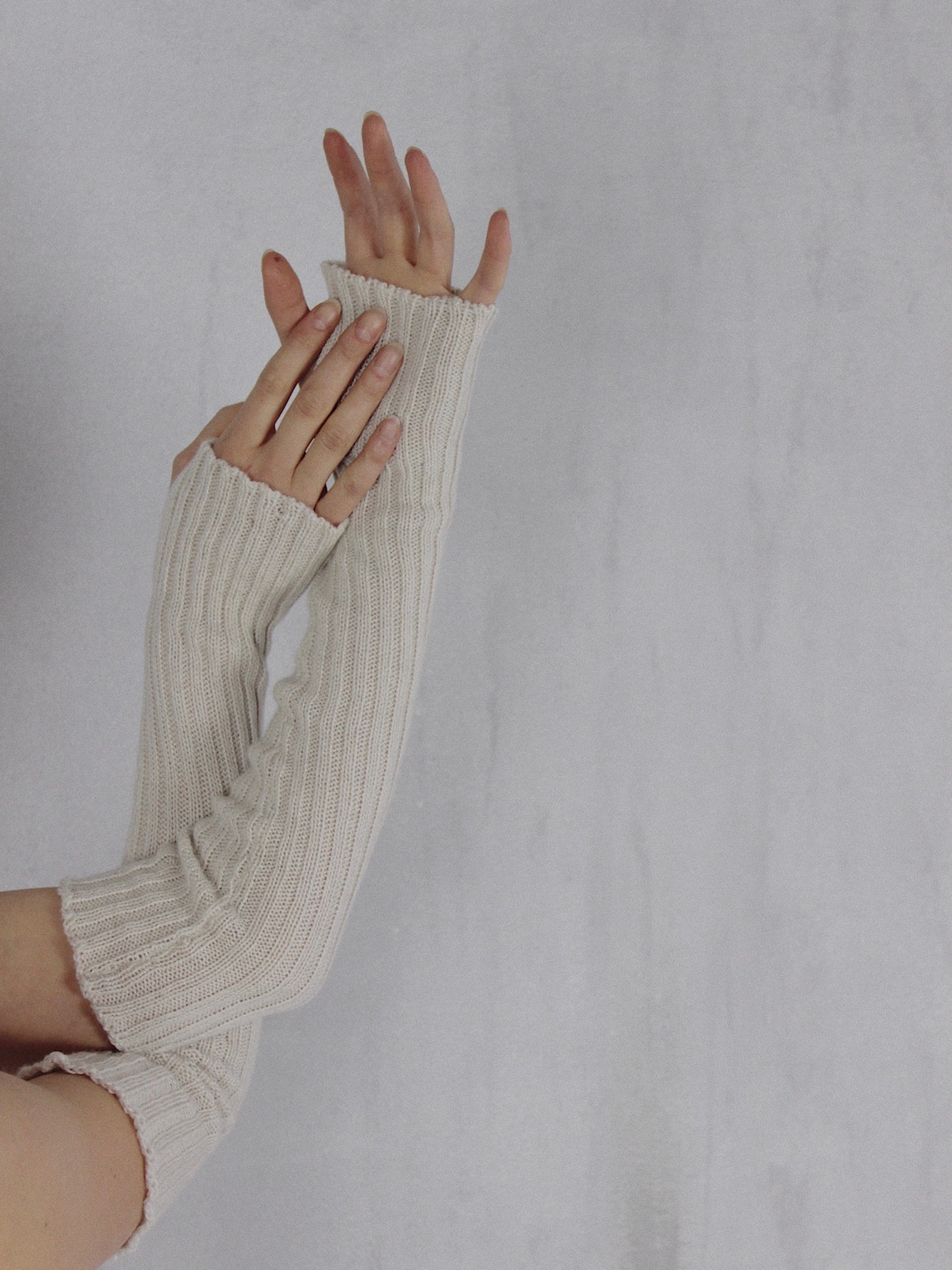 Cashmere Arm Warmers Long Arm Warmers White Arm Warmers Etsy