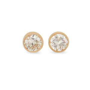 Modern Vintage Diamond Stud Earrings
