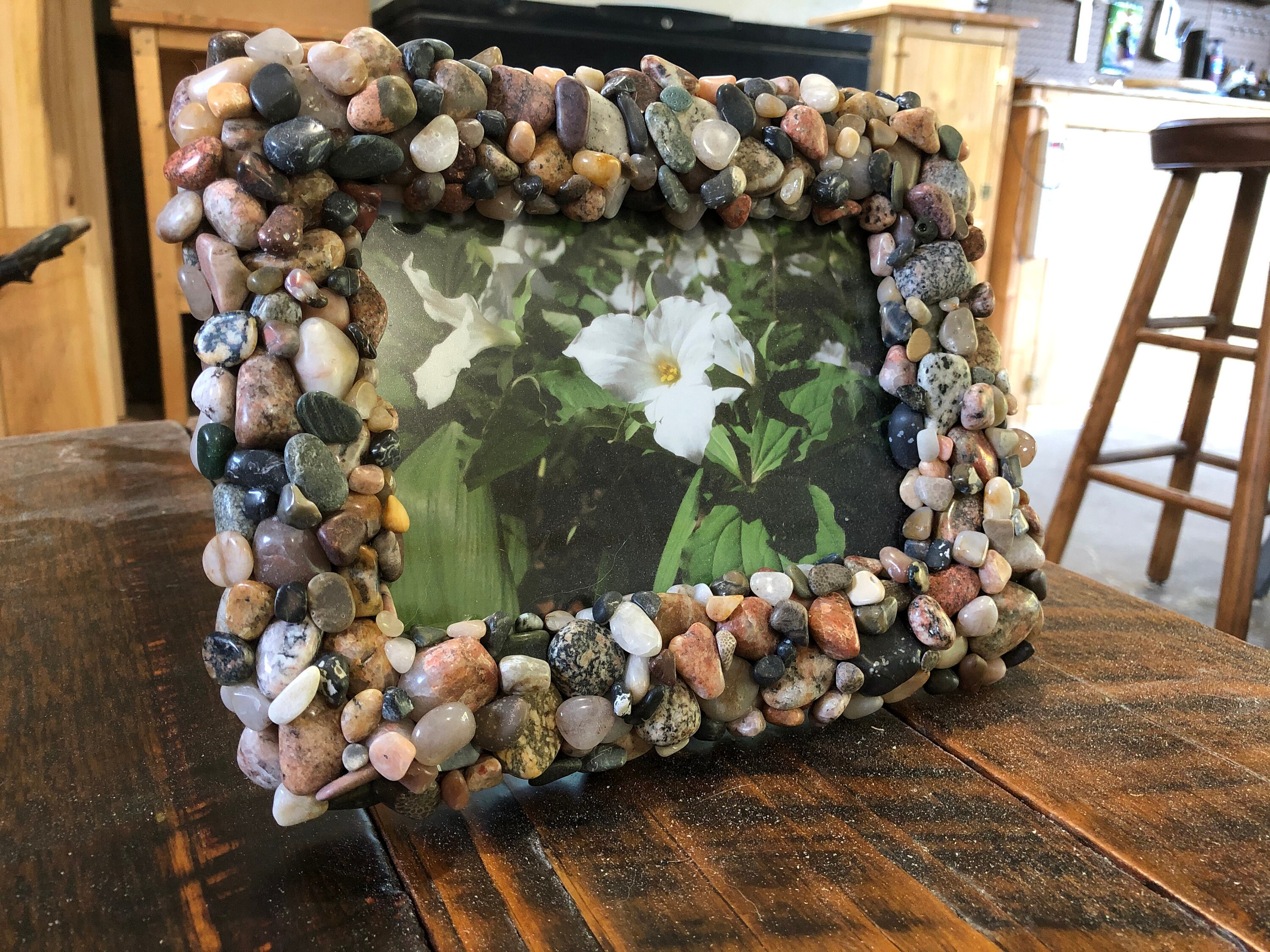 Polished Stone Picture Frame Etsy