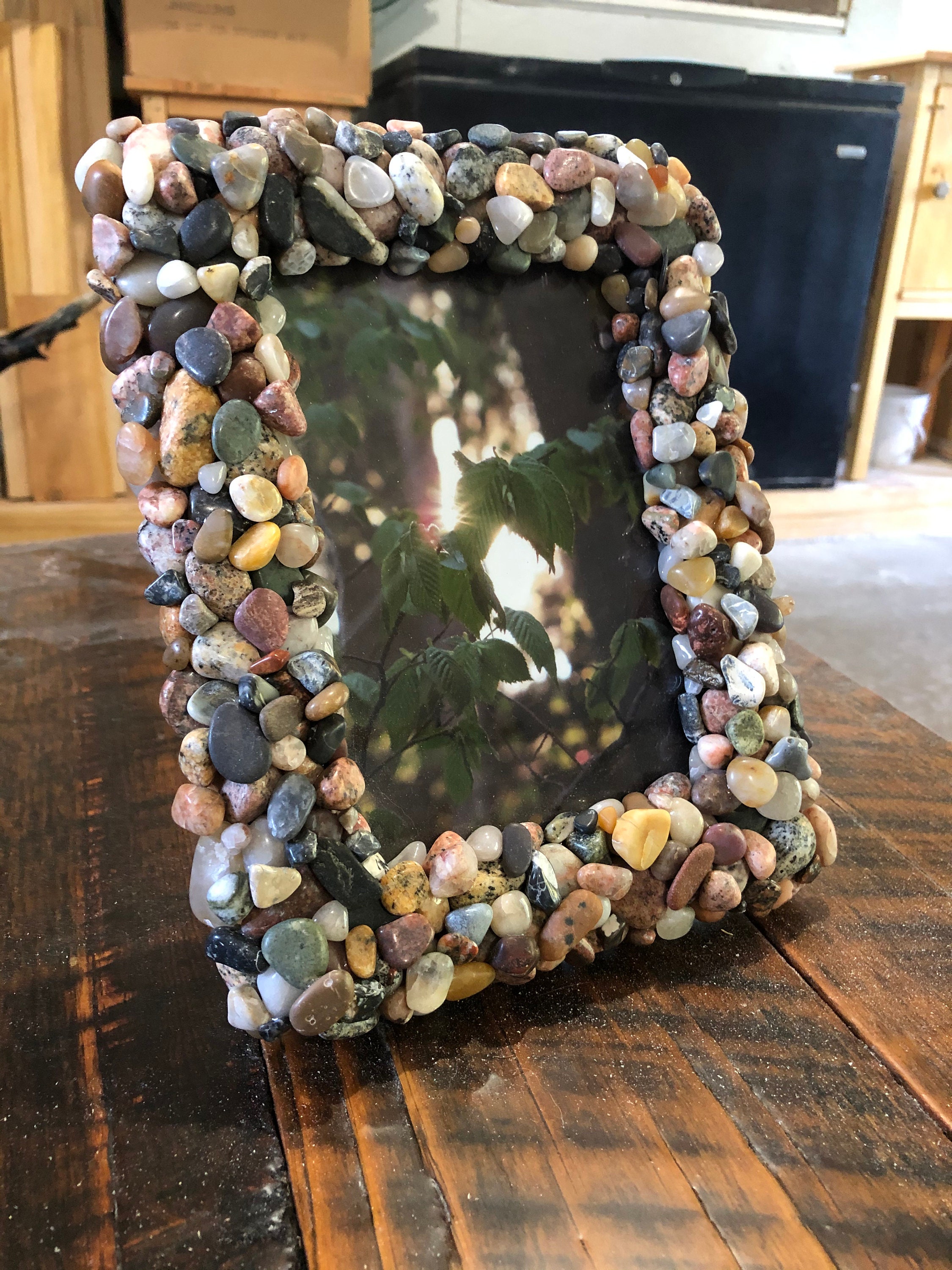 Polished Stone Picture Frame Etsy