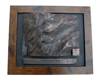 Helvellyn 3D Topographical Map Casting: Copper, Bronze, Silver Finish – Lake District Fell Walker Memento