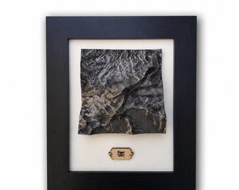 Eiger Topographical Framed 3D Map, Aged Metal Finish, Swiss Alps
