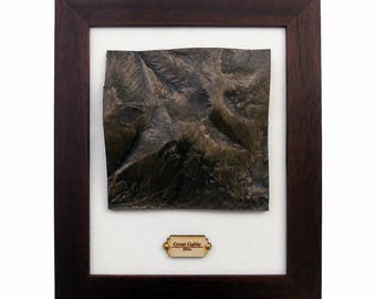 Great Gable 3D Topographical Map, Framed, Aged Metal Finishes