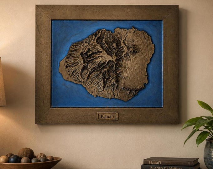Featured listing image: Custom 3D Lake, Sea or River Map – Bespoke Topographical Relief, Any Lake, Coastline or Island