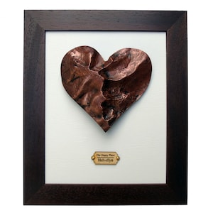 Mapa de corazón de amor 3D personalizado - Cobre - En cualquier lugar de la Tierra - Su ubicación Mapa topográfico de resina fundida en frío - Modelo de montaña personalizado -