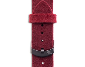Red Merino Wolle Armband für Apple Watch 45 mm und andere, umweltfreundlich, nachhaltig, atmungsaktiv, Allwetterarmband