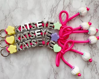 KATSEYE Bag Charm | Kpop Keychain | Paracord Keychain with Bow