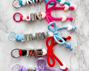 BTS Bias Paracord Charm | Kpop Big Letter Keychain | Paracord Keychain