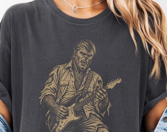 Wolfman Guitarist Sketch T-shirt | Horror Rock Tee
