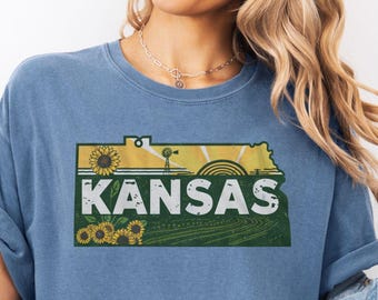 Retro Kansas T-Shirt: Garment-Dyed Unisex Tee