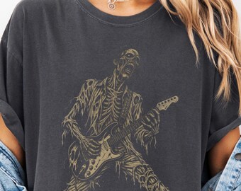 Zombie Guitarist shirt | Rock Zombie Illustration T-shirt