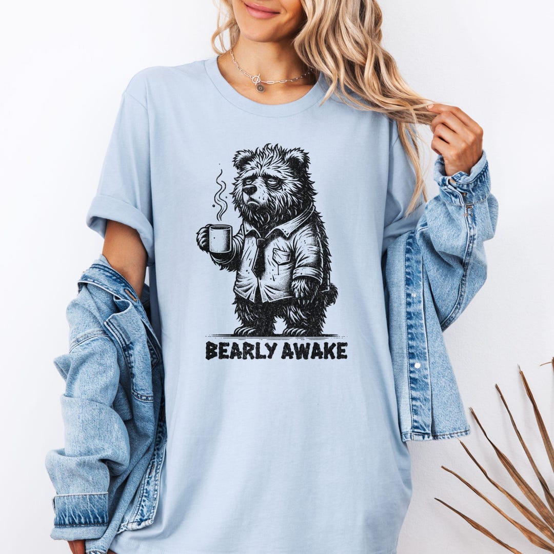 Vintage Bearly Awake Coffee T-shirt: Funny Graphic Unisex Tee - Etsy