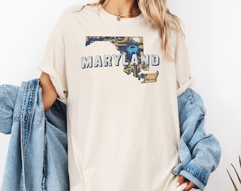 Vintage Maryland T-Shirt: Garment Dyed Unisex Tee