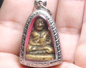 Luang Phor Ngoen,Phim Khi Ta,Wat Bang Khlan Temple BE.2460 Rare Thai Amulet Pendant Thai Talisman ,Blessed Buddha,The Best Holy Protect