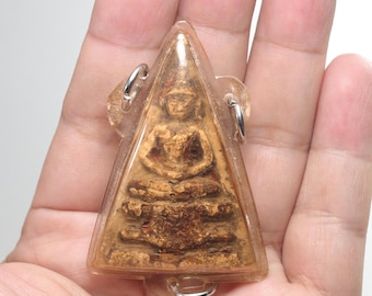 Colgante Amuleto de Buda Tailandés: Templo Phra Kru Wat Sam Pluem, Suerte y Buenos Negocios