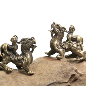 Pi Yao Pi Xiu Dragon mini Statue Figurine magic Protect Life Amulet BestPower business Success Good Travel lucky charm rich wealth money 2.x