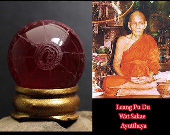 Crystal Ball Yantra ,Manee Nopparat,Luang Pu Du Wat Sakae Ayutthaya, blessed ,Protect Life Call Money ,Amulet Power Success Luck business