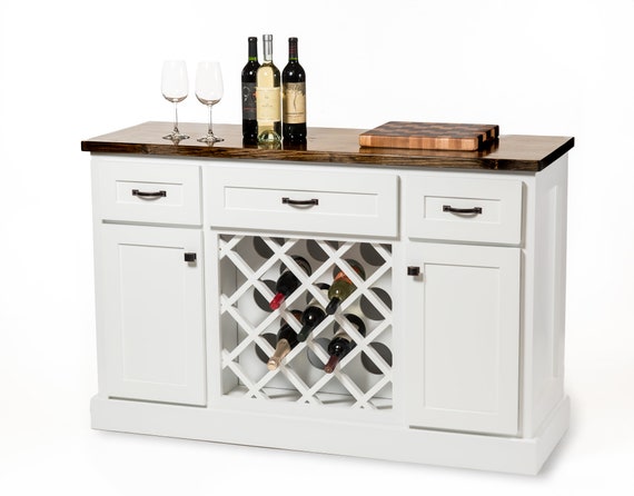 Dry Bar Cabinet With Knotty Pine Countertop And Custom Lattice Dry Bar Cabinet With Knotty Pine, Dry Bar Furniture
