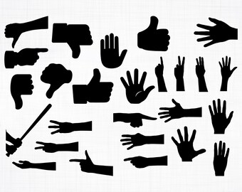 For Silhouette Cut Files Eps Finger Count From 1 till 5 Vector SVG Files Pdf Png Digital File Svg Dxf