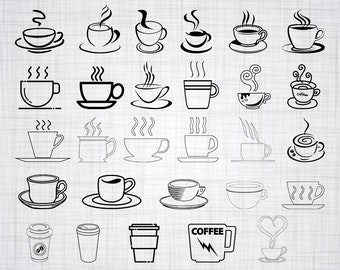 Coffee Cup Outline SVG Bundle Clipart Cut Files For Silhouette Cricut Vector Svg Dxf Png Design Coffee Cup Outline SVG Bundle Clipart Cut Files For Silhouette Cricut Vector Svg Dxf Png Design