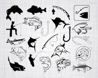 Fishing Vector Etsy