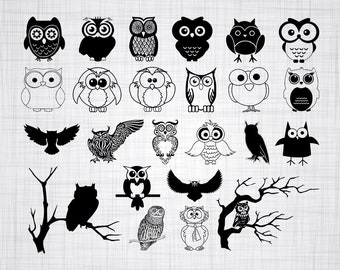 Owl Svg Birds Svg Owl Clipart Cut Files Silhouette Etsy