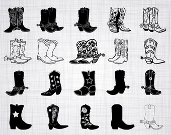 texas state cowboy boot svg dxf file stencil silhouette cameo cricut downloads clip art commercial use
