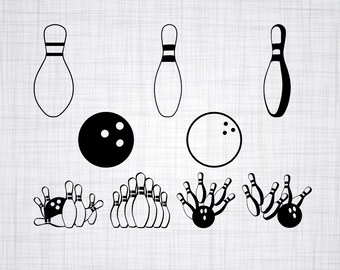 bowling silhouette etsy