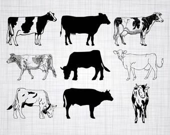 Download Cow Silhouette Svg Etsy