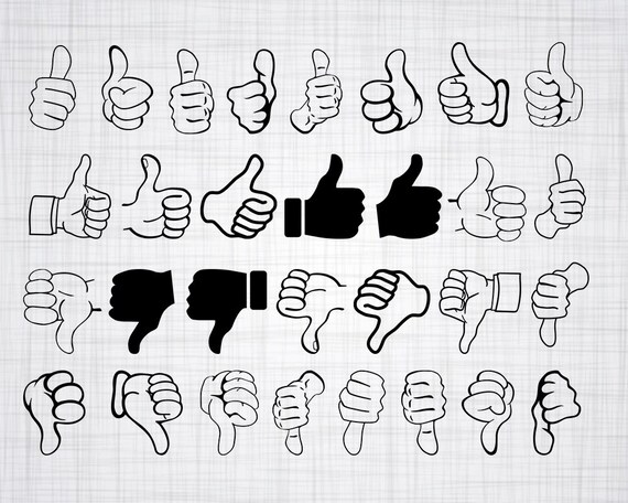 Thumb Up Svg Bundle Thumb Down Svg Clipart Cut Files For Etsy