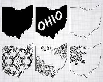 Ohio SVG Bundle, Ohio SVG, Ohio State Clipart, Ohio Cut Files For Silhouette, Files for Cricut, Ohio Vector, Svg, Dxf, Png, Eps, Ohio Decal