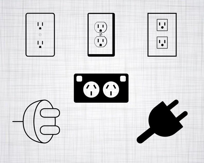 Outlet SVG Bundle Outlet SVG Outlet Clipart Outlet Cut Etsy