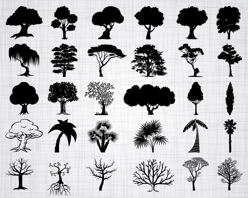 Download Tree SVG Bundle SVG Tree Clipart Tree Cut Files For | Etsy