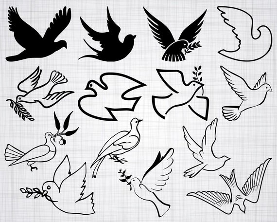 Doves SVG  Pigeon svg  Peace svg  Bird svg  Dove decorations  Clipart  Cut Files  Cricut  Silhouette  DXF  Vector