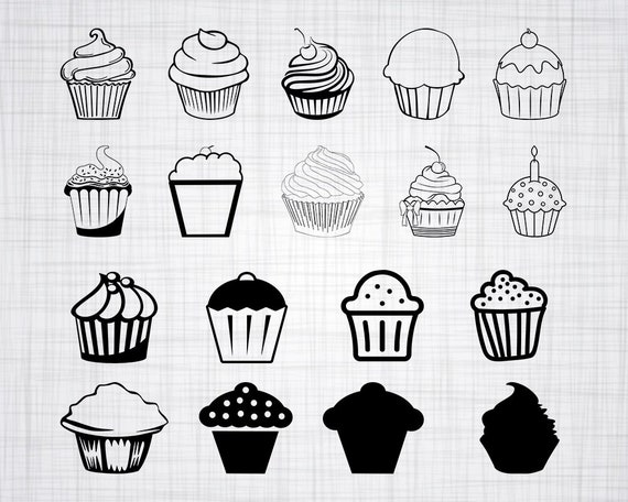 Download Cupcake Svg Bundle Cupcake Svg Cupcake Clipart Cupcake Cut Etsy