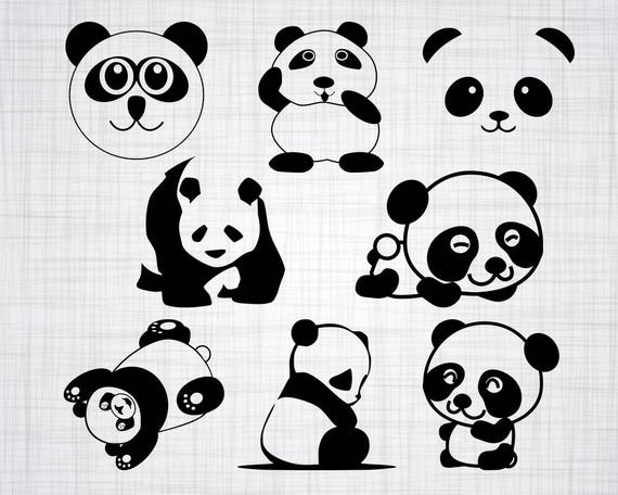 Cute Panda Svg For Cricut Panda Face Svg Cartoon Panda Svg Etsy Images