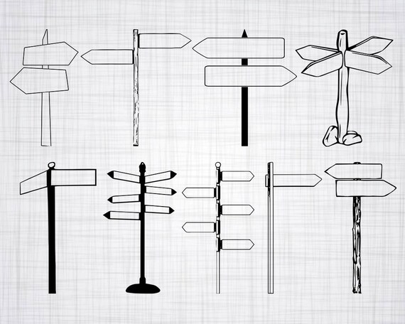 Download Road Direction Sign Svg Bundle Crossroads Svg Clipart Cut Etsy