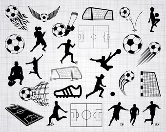 Soccer SVG Bundle, Soccer SVG, Soccer Clipart, Soccer Cut Files For Silhouette, Files for Cricut, Soccer Vector, Svg, Dxf, Png, Eps, Decal