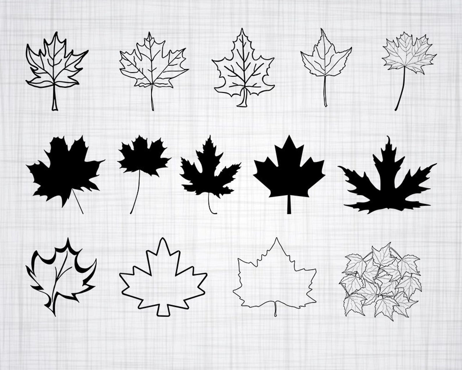 Maple Leaf SVG Bundle Maple Leaf SVG Maple Leaf Clipart Cut | Etsy