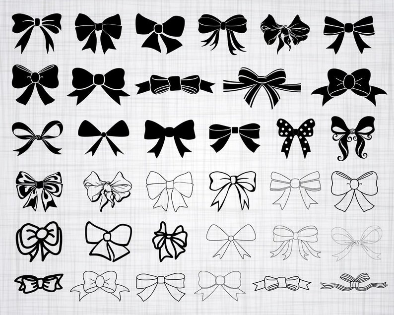 Download Bow SVG Bundle Bow SVG Bow Clipart Bow Cut Files For | Etsy
