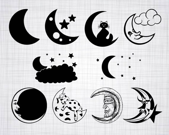 Download Moon Svg Bundle Moon Svg Moon Clipart Moon Cut Files For Etsy