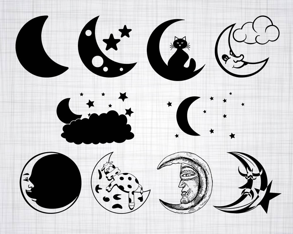Download Moon SVG Bundle Moon SVG Moon Clipart Moon Cut Files For ...