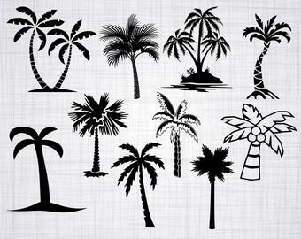 Palm Tree SVG Bundle, Palm Tree SVG, Palm Tree Clipart, Palm Cut Files For Silhouette, Files for Cricut, Vector, Svg, Dxf, Png, Eps, Decal