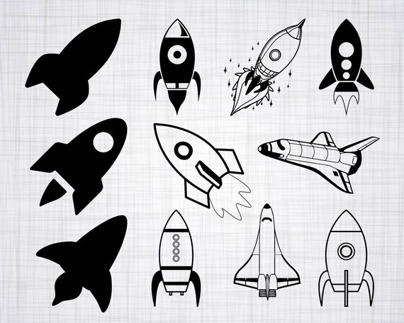 Spacecraft Svg Bundle Rocketship Svg Clipart Cut Files For Etsy