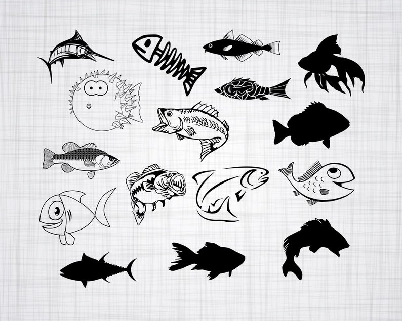 Download Fish SVG Bundle Fish SVG Fish Clipart Fish Cut Files For | Etsy